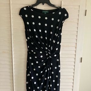 Ralph Lauren black polka dot dress.